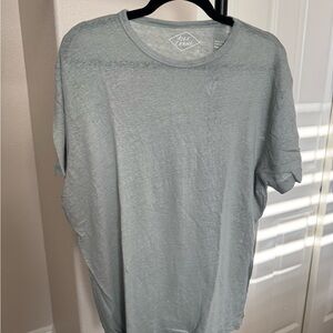 Alex Crane Tee Shirt | Size L | Moss Green | Lightweight Linen Blend